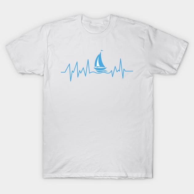 Heartbeat Boating Funny Boat Lover Dad Gift T-Shirt by macshoptee